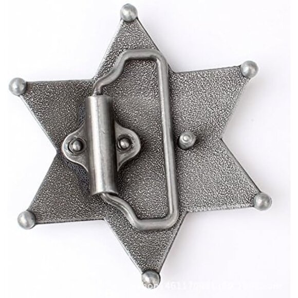 Men's Gold/Black Sheriff Western Motorcyclist Zinc Alloy Metal Belt Buckle - Picture 2 of 2